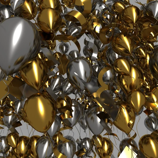 Golden Glitter Balloons Background — Stock Photo, Image