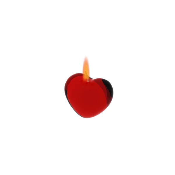 Red Fire Candle — Zdjęcie stockowe