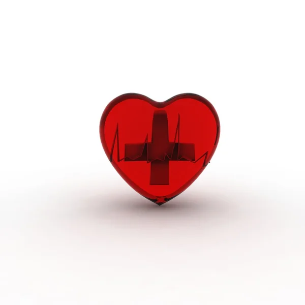 Çok güzel kırmızı şeffaf kalp tasarımı — Stok fotoğraf