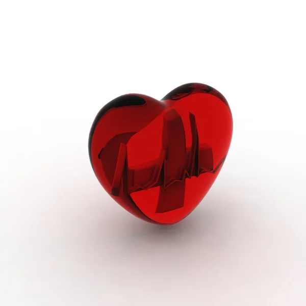 Brilhante positivo Red HeartBeat — Fotografia de Stock