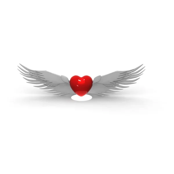 Red Heart Flying — Stock Photo, Image