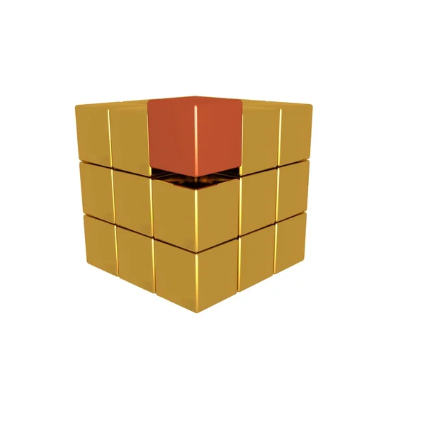 Goldene Würfel im 3D-Stil — Stockfoto