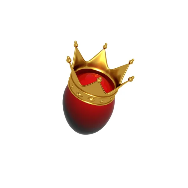 Ovo de Páscoa com Coroa Dourada — Fotografia de Stock