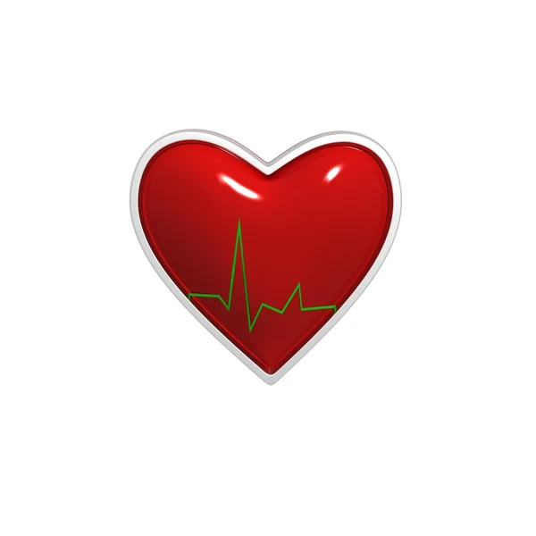 Corazón latido rojo — Foto de Stock