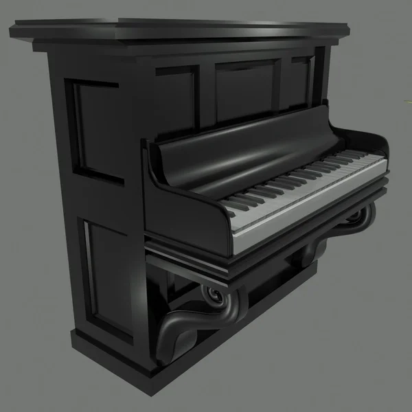 Kreatív elegáns fekete zongora — Stock Fotó