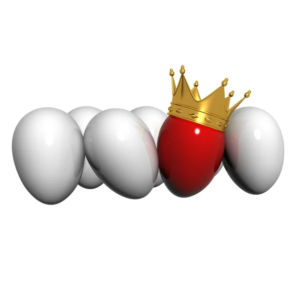 Brilhante brilhante vermelho rei ovo — Fotografia de Stock