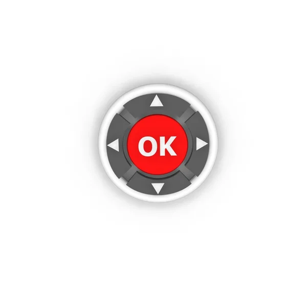 Röd ok-knappen — Stockfoto