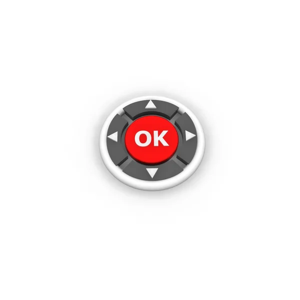 Botão vermelho OK Ilustração — Fotografia de Stock