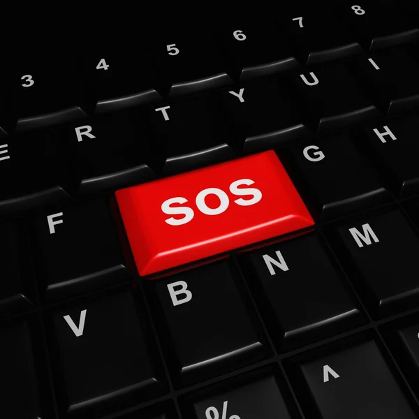 stock image Creative Red SOS Button