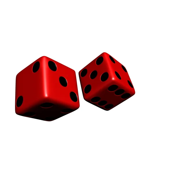 3 d 赤ゲーム サイコロ — ストック写真