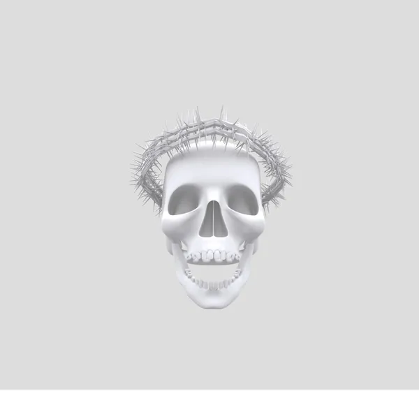 Corona delle forchette sulla testa del cranio — Foto Stock