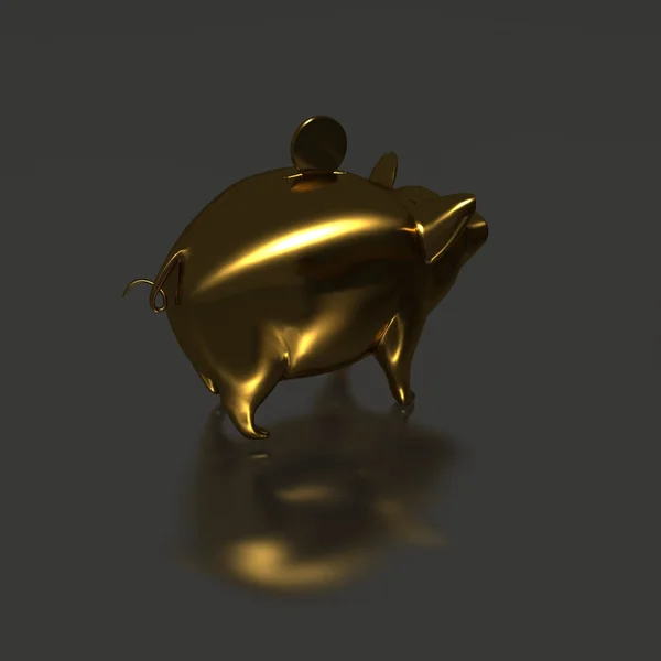 Golden Style Piggy Bank — Stock Photo, Image