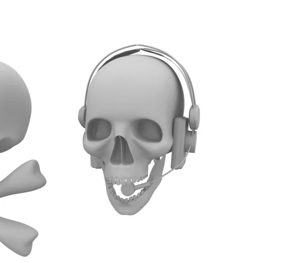 Skull Listening Music — Stock Photo, Image