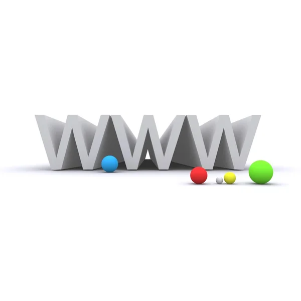Texto WWW estilo 3d com bolas de cor — Fotografia de Stock