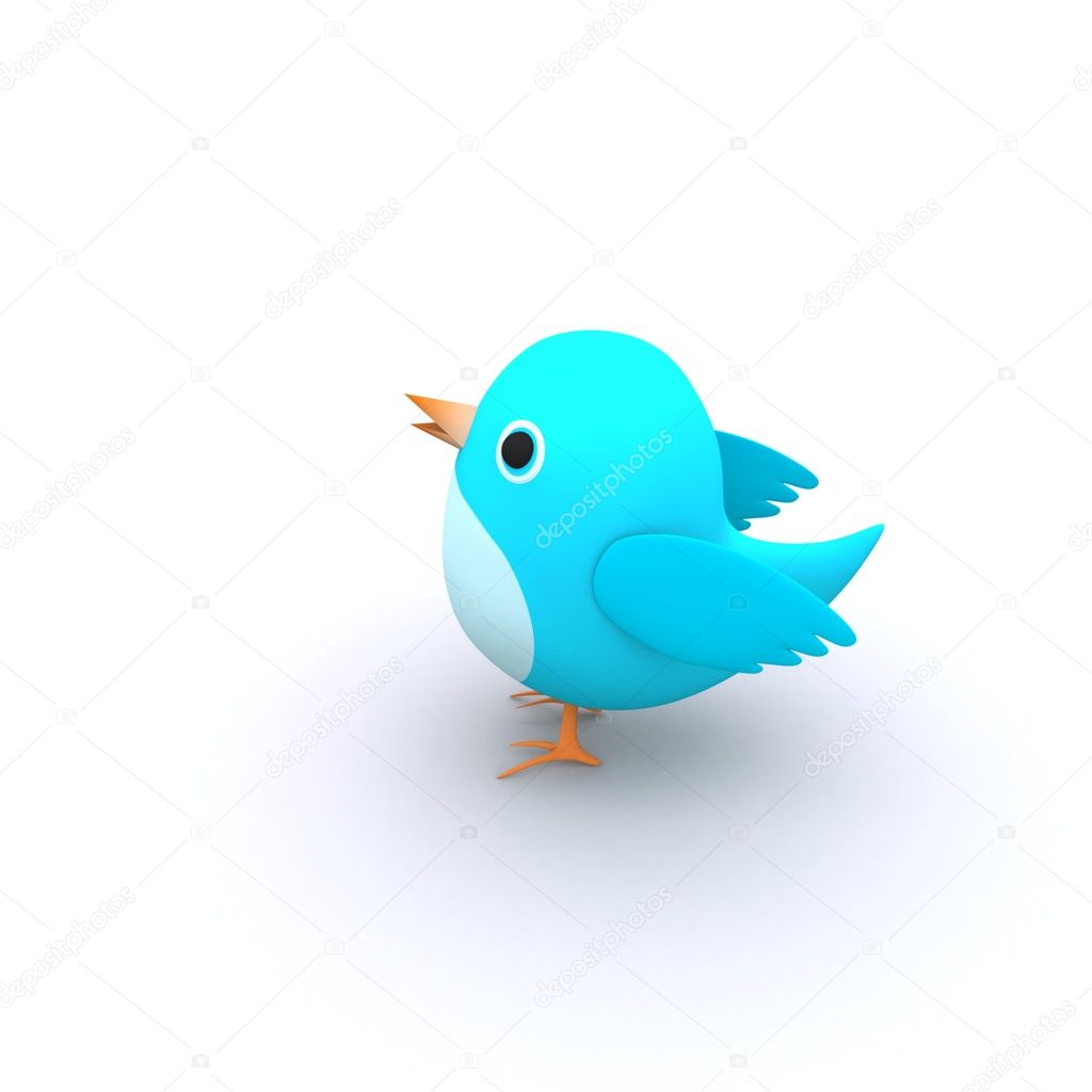 Blue Tweet Bird Concept
