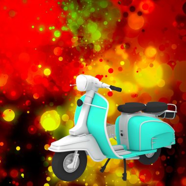 3d Scooter On Sparkle Background clipart