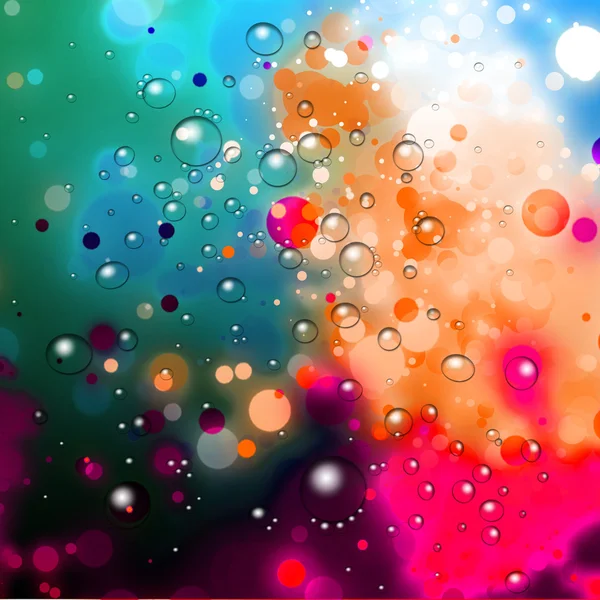 Χρωματιστά αστράφτει με σταγόνες νερό — Φωτογραφία Αρχείου