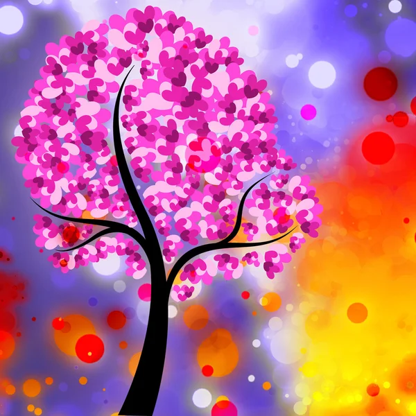 Árvore de coração colorido — Fotografia de Stock