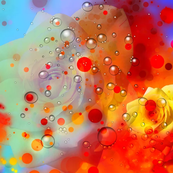 stock image Water Bubbles On Floral Background