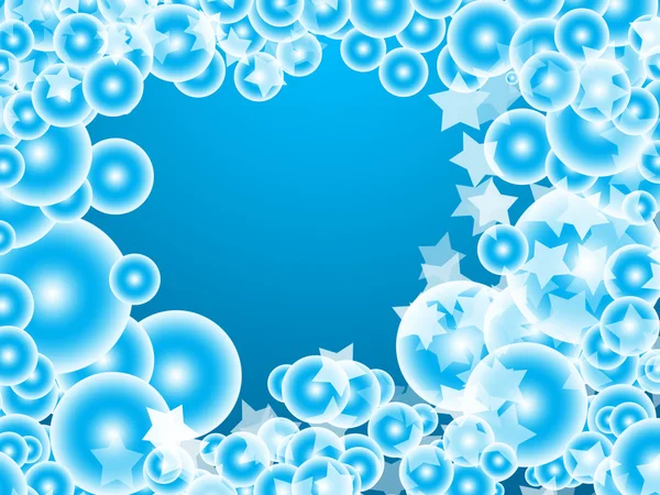Blur Blue Stars Bubbles — Stock Photo, Image