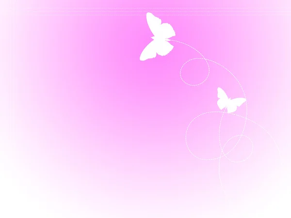 粉红色的背景上的白蝴蝶 — 图库照片