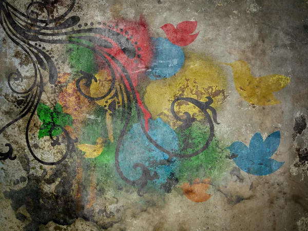 Grunge Flourish Textured Wall — Stock Photo, Image