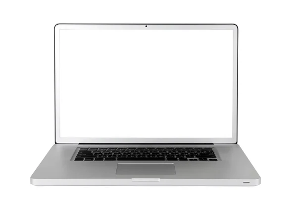 Ноутбук Білим Екраном Ізольовано Білому — стокове фото
