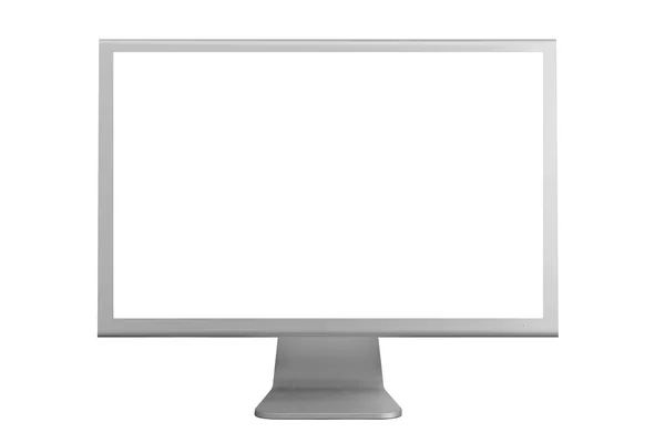 Monitor White Screen Isolated White Background — Stock Photo, Image