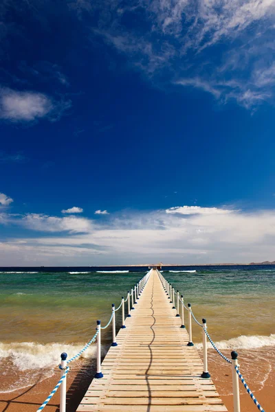 stock image Long pontoon in the sea