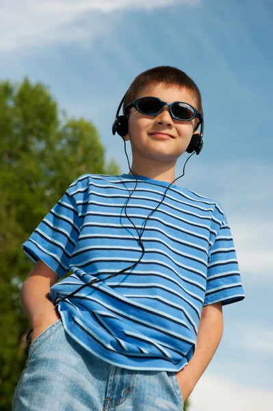 Young boy outdoors Stock Photo