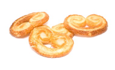 Palmera (Palmier); sweet puff pastry; isolated on white clipart