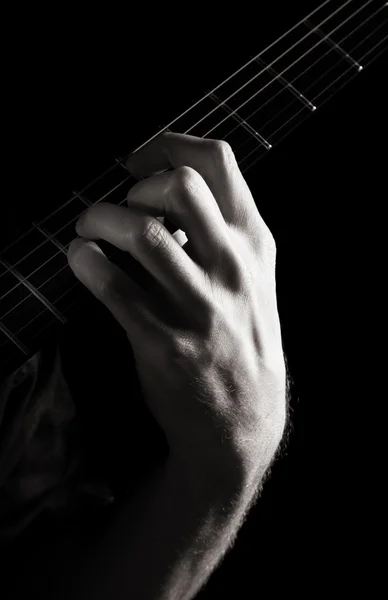 Dokuzuncu Minor Akor Add9 Elektrik Gitarda Eklendi Tek Renkli Görüntüyü — Stok fotoğraf