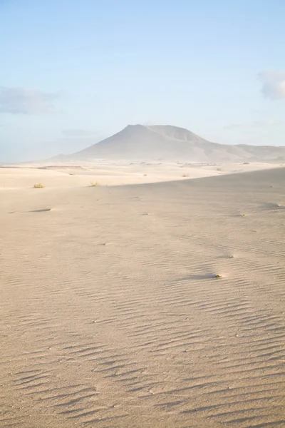 Fuerteventura Corralejo Zandduinen Natuurpark Exctrinct Vulkaan Montana Rojo — Stockfoto