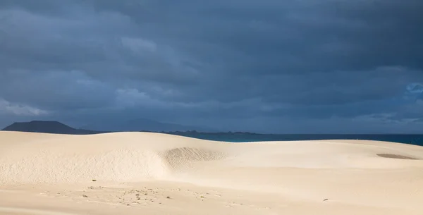 Fuerteventura Písečné Duny Corralejo Přírodní Park Písečné Duny Slunci Zatažená — Stock fotografie