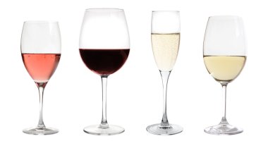 Wines collection isolated on white clipart