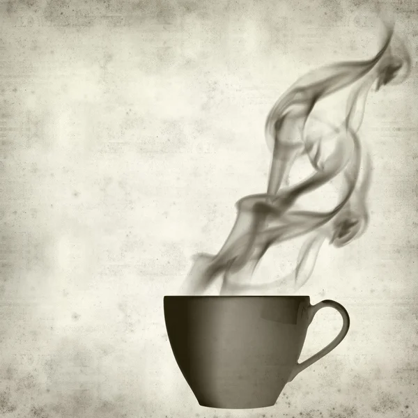 Textured old paper background with cup and steam — Stock Photo, Image