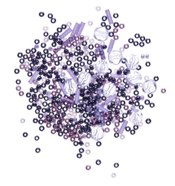 Mixture of beads, lilac color scheme clipart