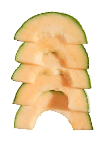Cantaloupe melon sliced, isolated — Stock Photo, Image