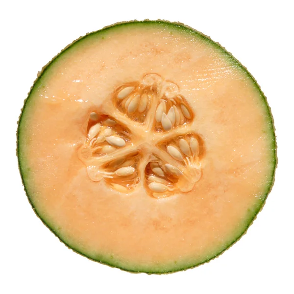 Melon cantaloupe, penampang terisolasi — Stok Foto
