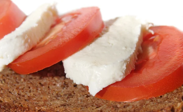 Mozarella Och Tomat Smörgås Multigrain Bröd — Stockfoto