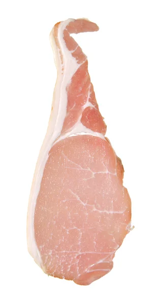 Uncooked smoked bacon isolated — Stock Photo, Image