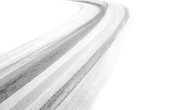Band tracks in sneeuw — Stockfoto