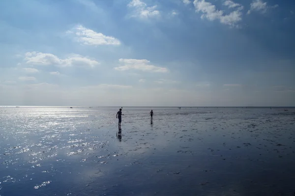 Una Spiaggia Bassa Marea Norfolk Regno Unito — Foto Stock
