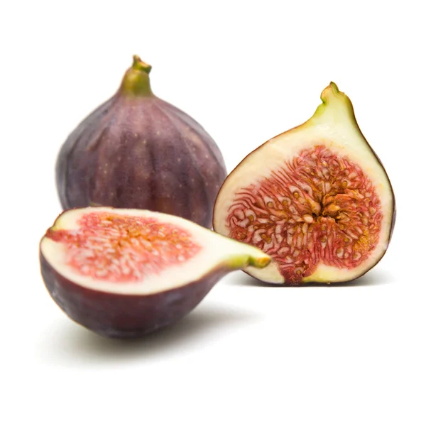 Ripe Purple Fig Fruits Isolated White Background — Stock Photo, Image