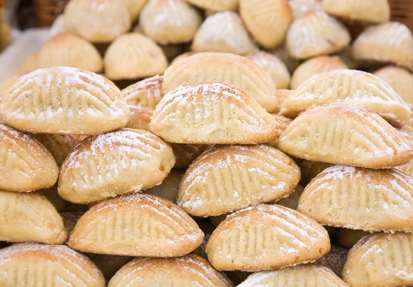Sweet italian marzipan biscuits for sale at a marketplace — Stock Photo, Image