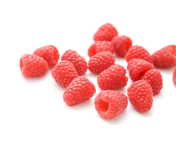 Handful Fresh Raspberries Isolated White Background — Stock Photo, Image