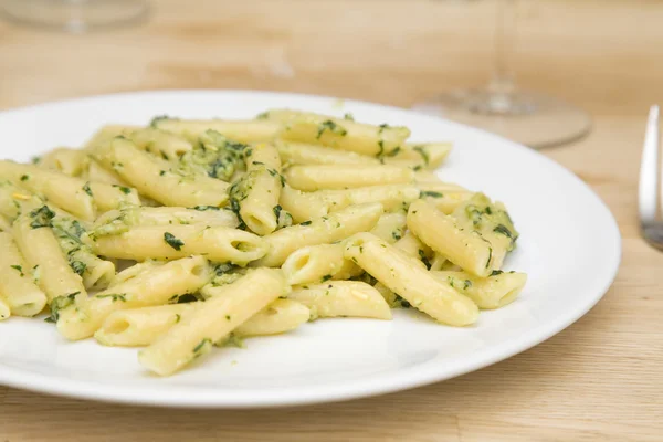 Fresh Pasta Penne Pesto Sauce — Stock Photo, Image