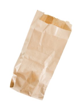 boş ince kağıt torba, üzerinde beyaz izole