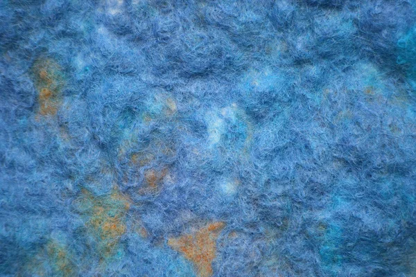 Fieltro hecho a mano en esquema de color azul - fondo de textura —  Fotos de Stock