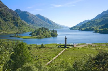 Memorial to the Jacobites, at Glenfinnan, Highlands, Scotland clipart